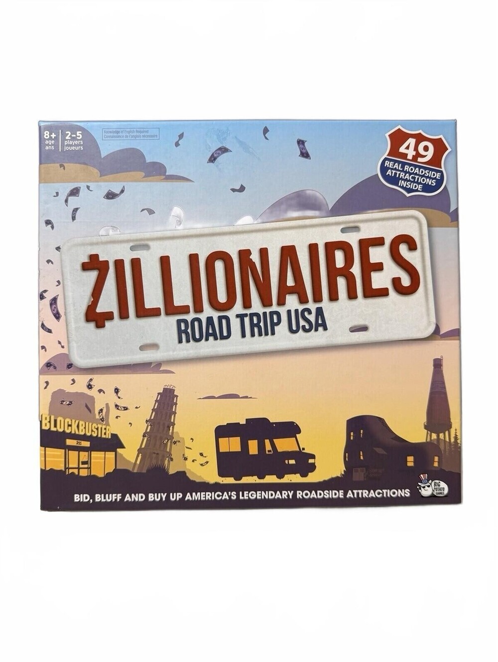 Zillionaires Road Trip USA Board Game Big Potato Games Roadside Attractions Fun